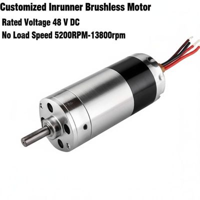 Customized Inrunner Brushless Motor Rated Voltage 48 V DC No Load Speed 5200RPM-13800rpm